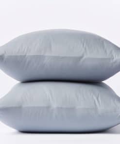 Funda de Almohada de Percale Arrugado -Azul Acero