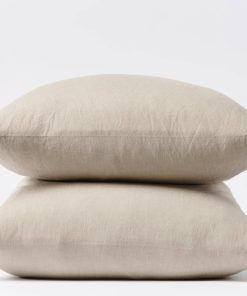 Funda de Almohada Orgánica Coyuchi Crinkled -Hazel Chambray