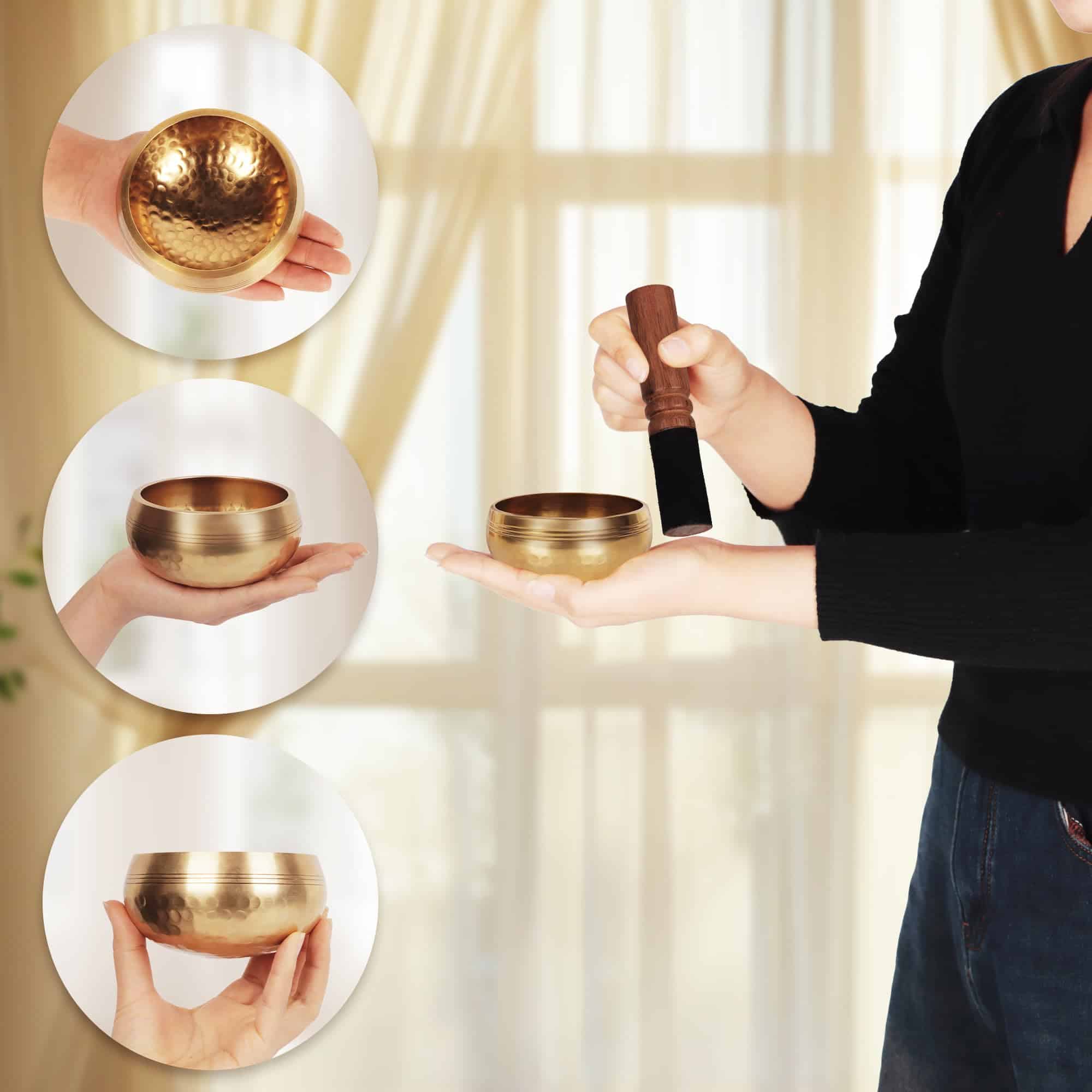 Set de 2 Cuencos Tibetanos Sonoros 9 cm y 11 cm Decoración - Imagen 6