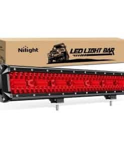 Barra de luz LED Nilight de 20 pulgadas Roja Triple Fila