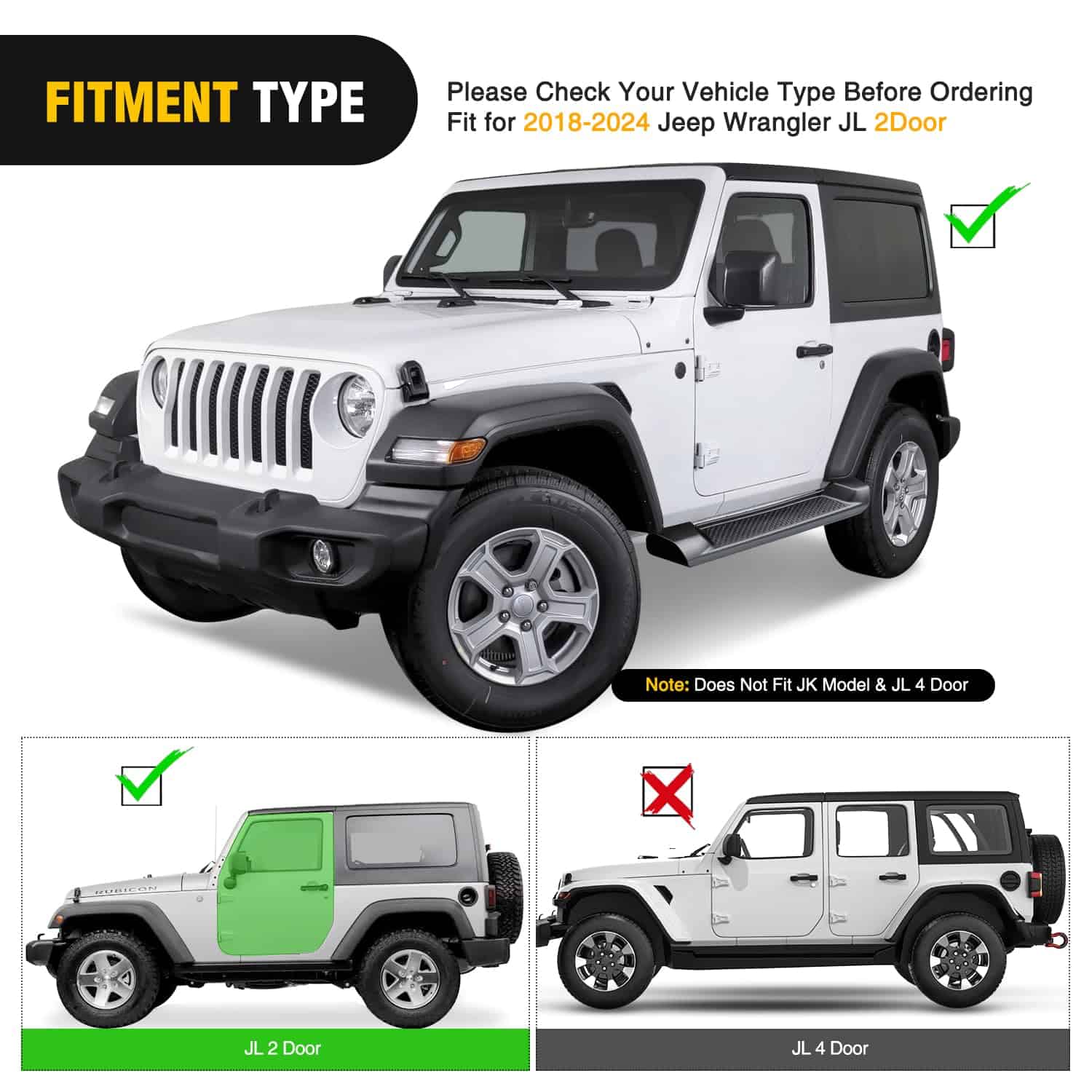 Estribos Nilight para Jeep Wrangler JL 2018 2019 2020 2021 - Imagen 4