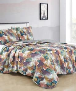 Juego de Colcha Floral Chezmoi Collection Passion de 3