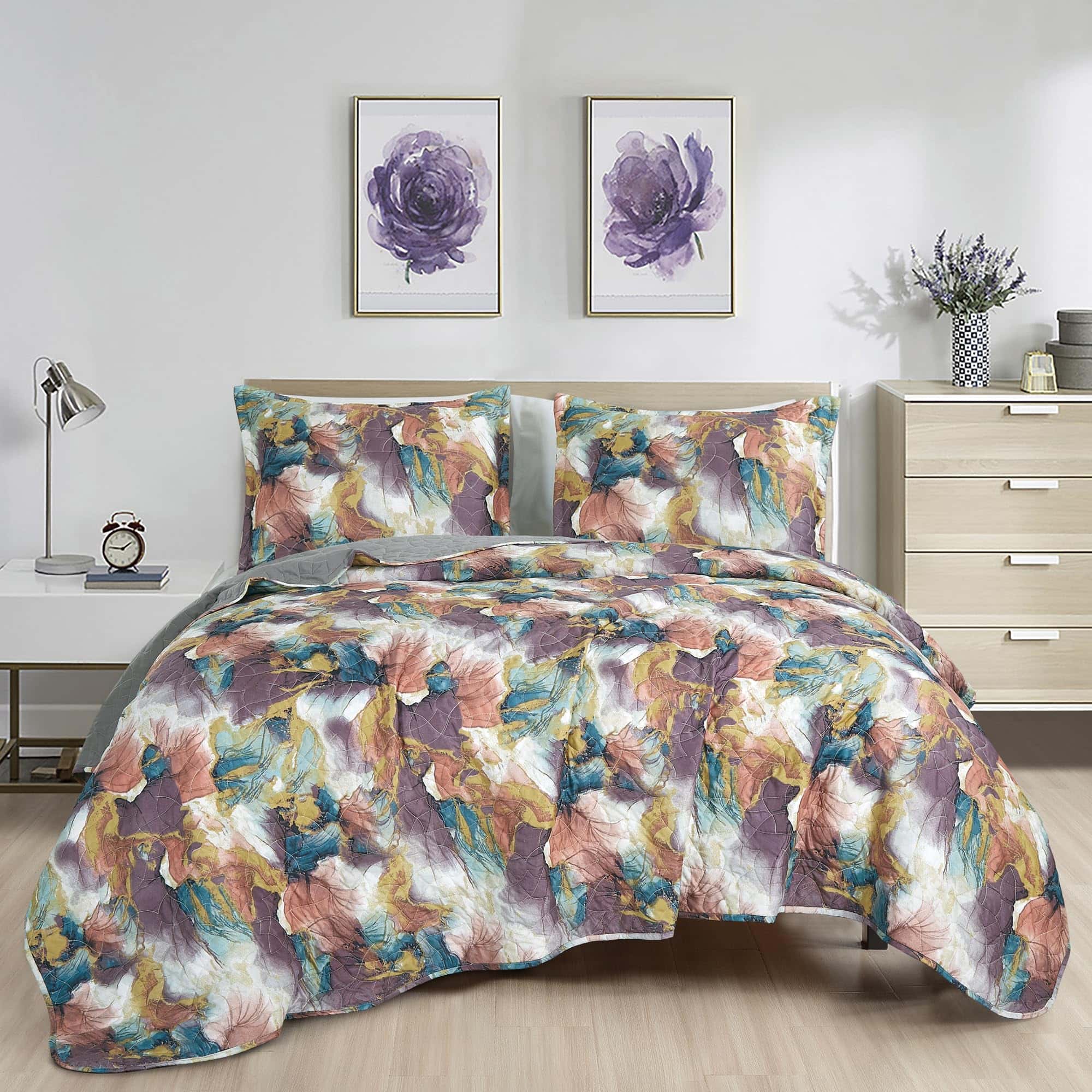 Juego de Colcha Floral Chezmoi Collection Passion de 3 - Imagen 3