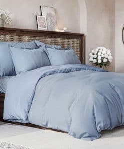 Juego de Funda de Edredón tamaño King - -Azul Jaspeado