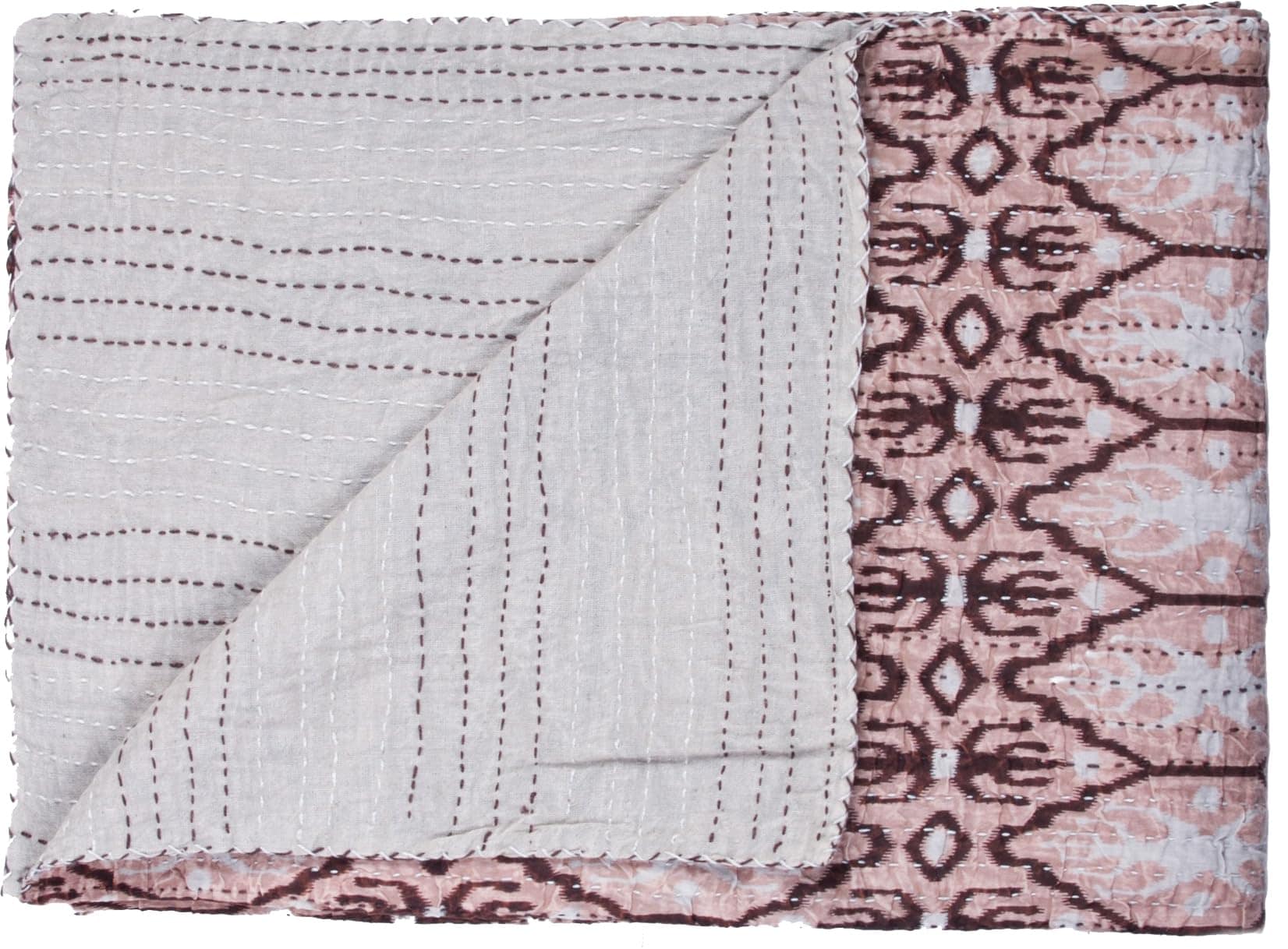 Taj Hotel Kantha Manta de Algodón Acolchada Hecha a Mano,