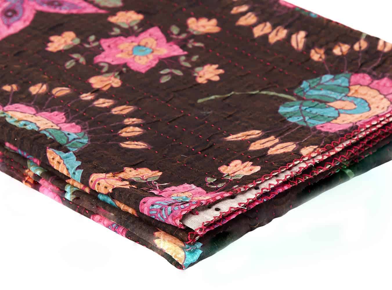 Manta Acolchada de Kantha del Hotel Taj 100% Algodón Hecha - Imagen 4