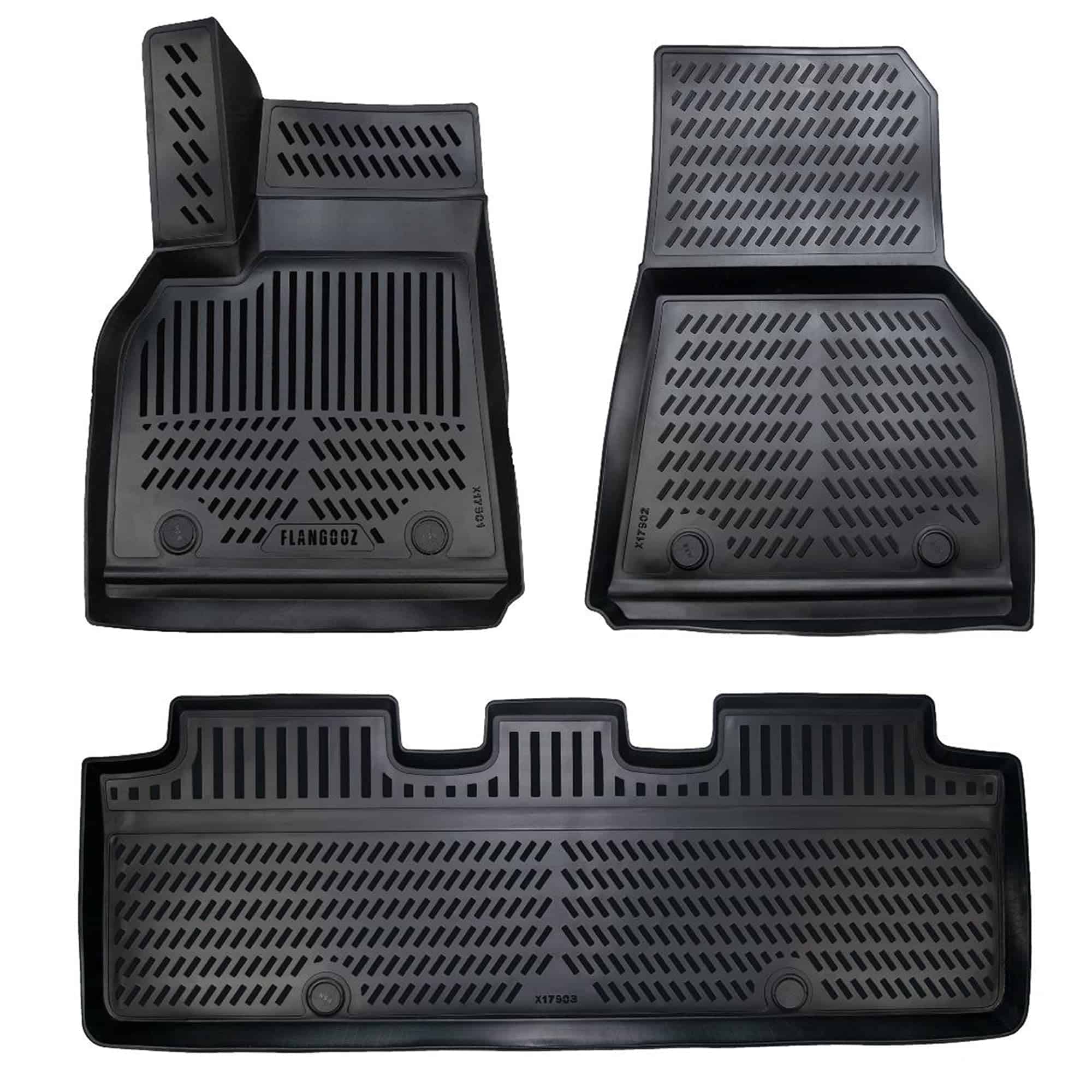 Tapetes para piso de auto FLANGOOZ compatibles con Tesla
