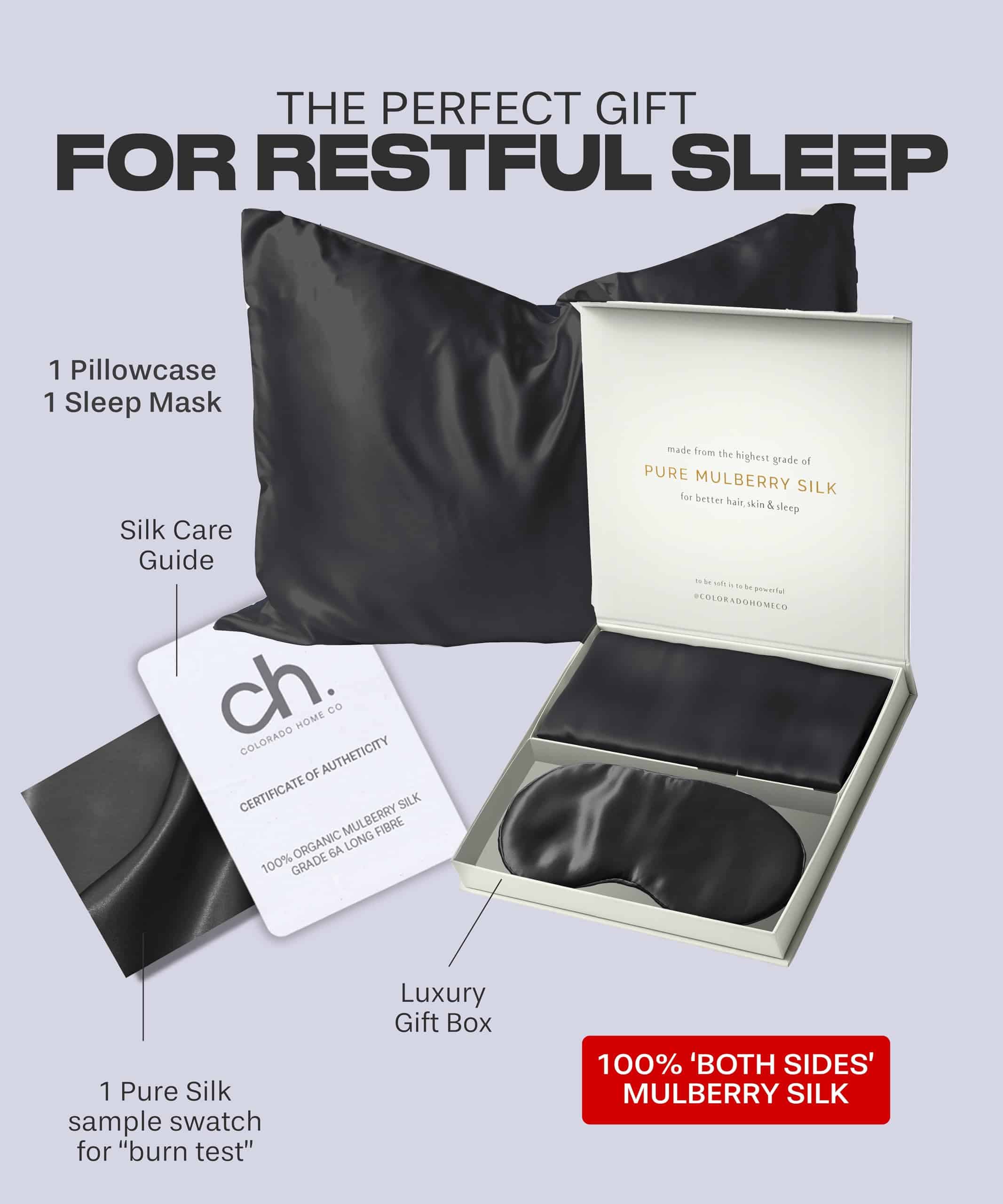 Funda de Almohada de Seda Colorado Home Co -Negro Medianoche - Imagen 3