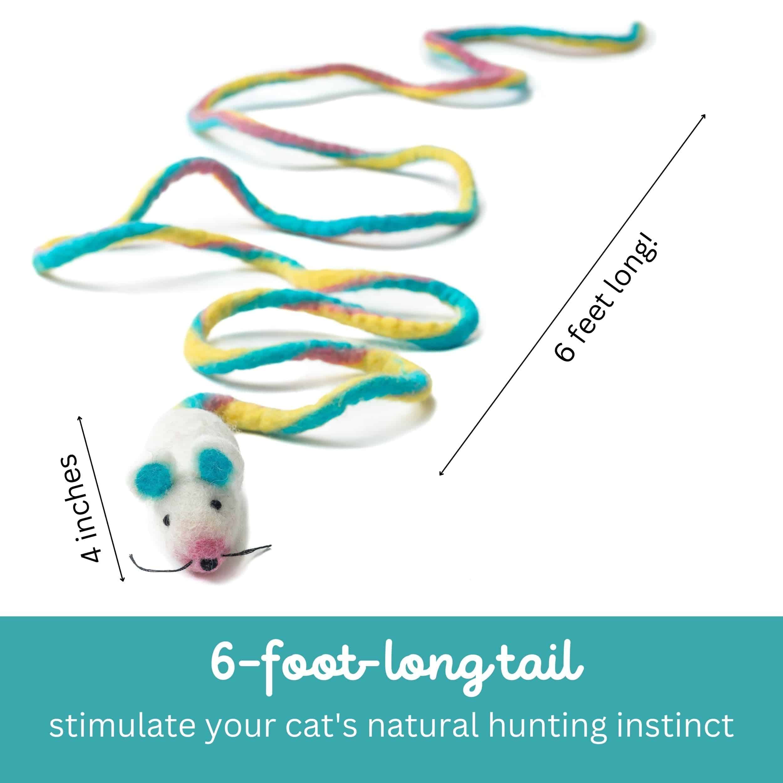 Juguete para gatos Catch a Mouse by The Tail de lana con - Imagen 3