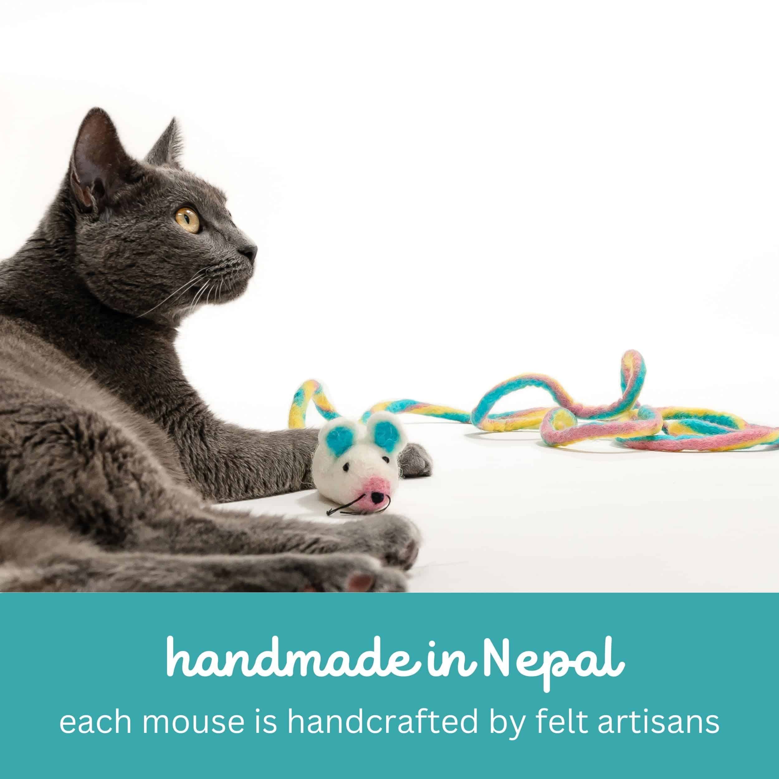 Juguete para gatos Catch a Mouse by The Tail de lana con - Imagen 5
