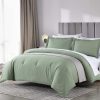 Juego de Comforter de Algodón Sólido en Color Verde Salvia