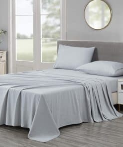 Juego de sábanas Chezmoi Collection Solid Silver Gray 250TC