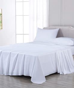 Juego de sábanas sólidas blancas Chezmoi Collection 250TC