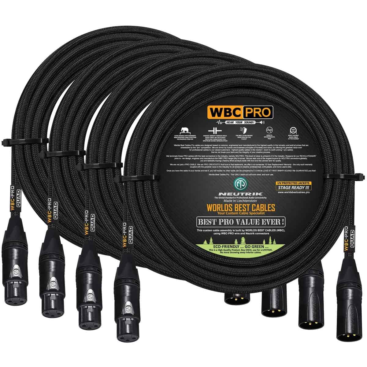 4 Unidades - 25 Pies - Cable Estrella-Cuádruple