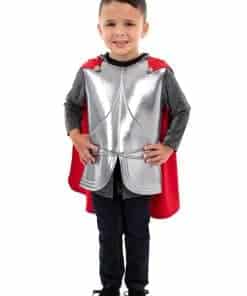 Capa con capucha y disfraz de Caballero -Plata