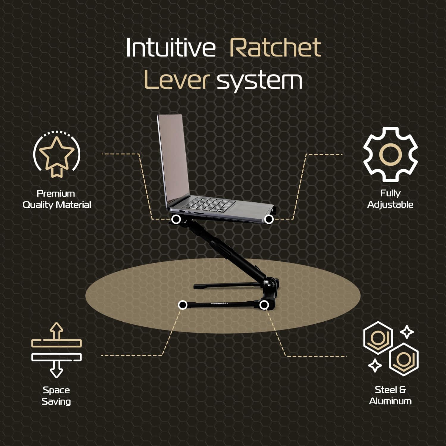 Headliner Gigastand USB+, Soporte Ajustable para Laptop de - Imagen 4