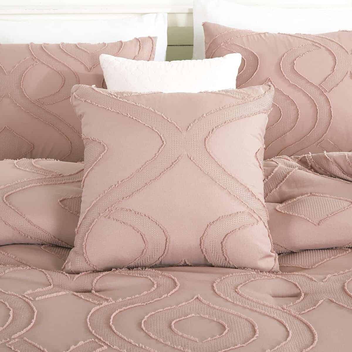 ESCA Juego de Edredón Inara Rosa Rubor de 7 Piezas, Juego - Imagen 5