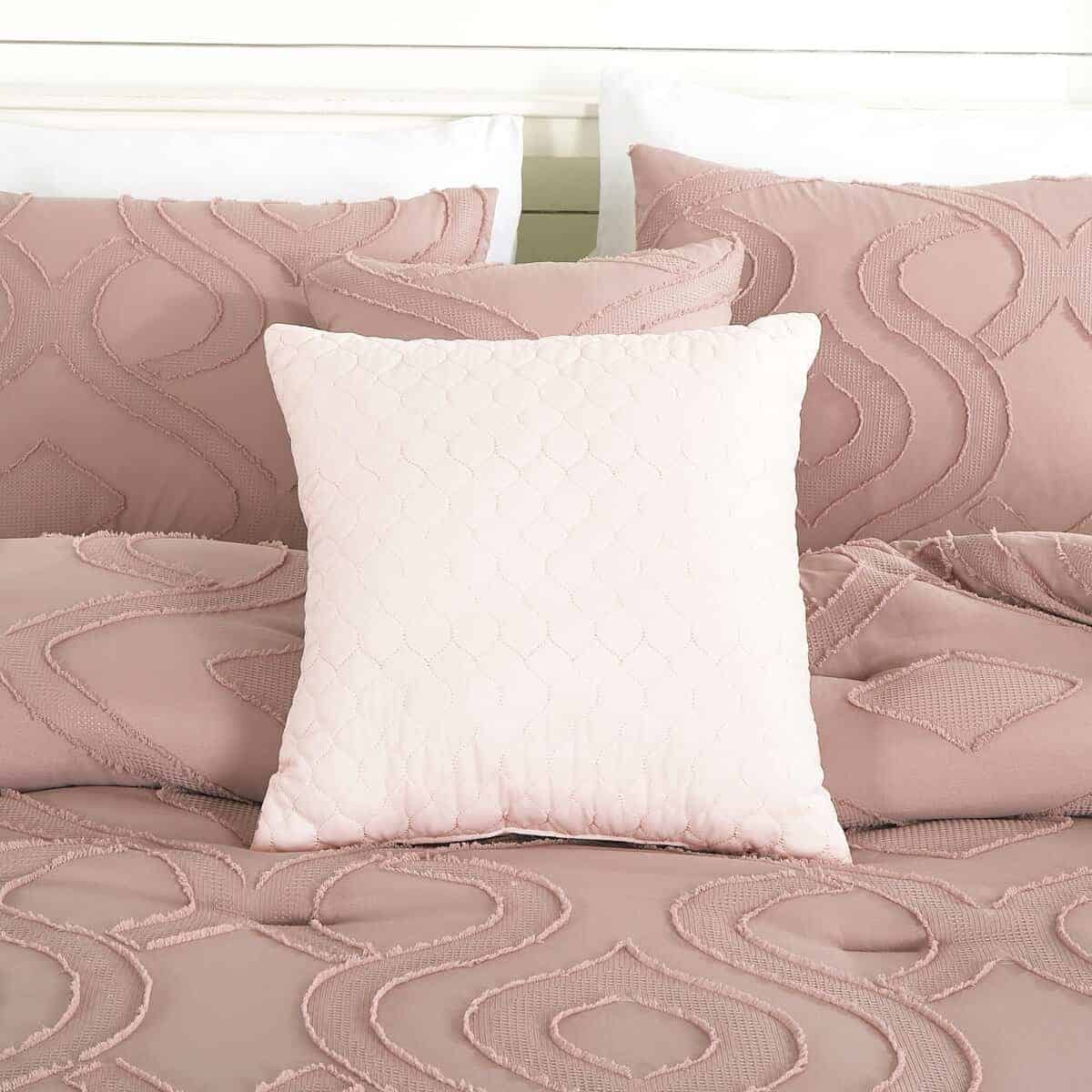 ESCA Juego de Edredón Inara Rosa Rubor de 7 Piezas, Juego - Imagen 7