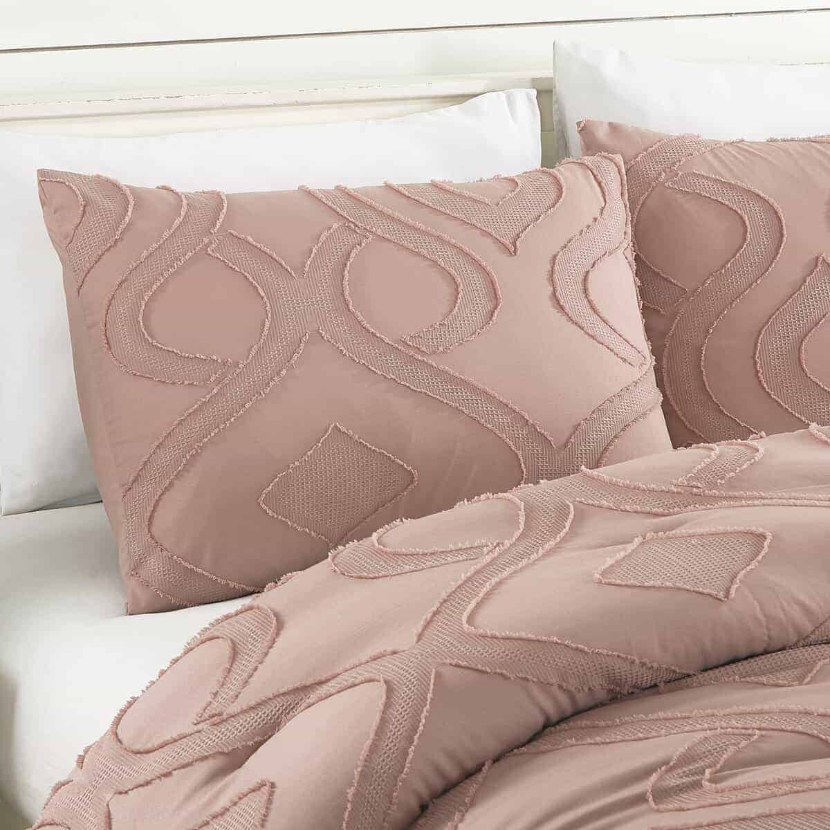 ESCA Juego de Edredón Inara Rosa Rubor de 7 Piezas, Juego - Imagen 3