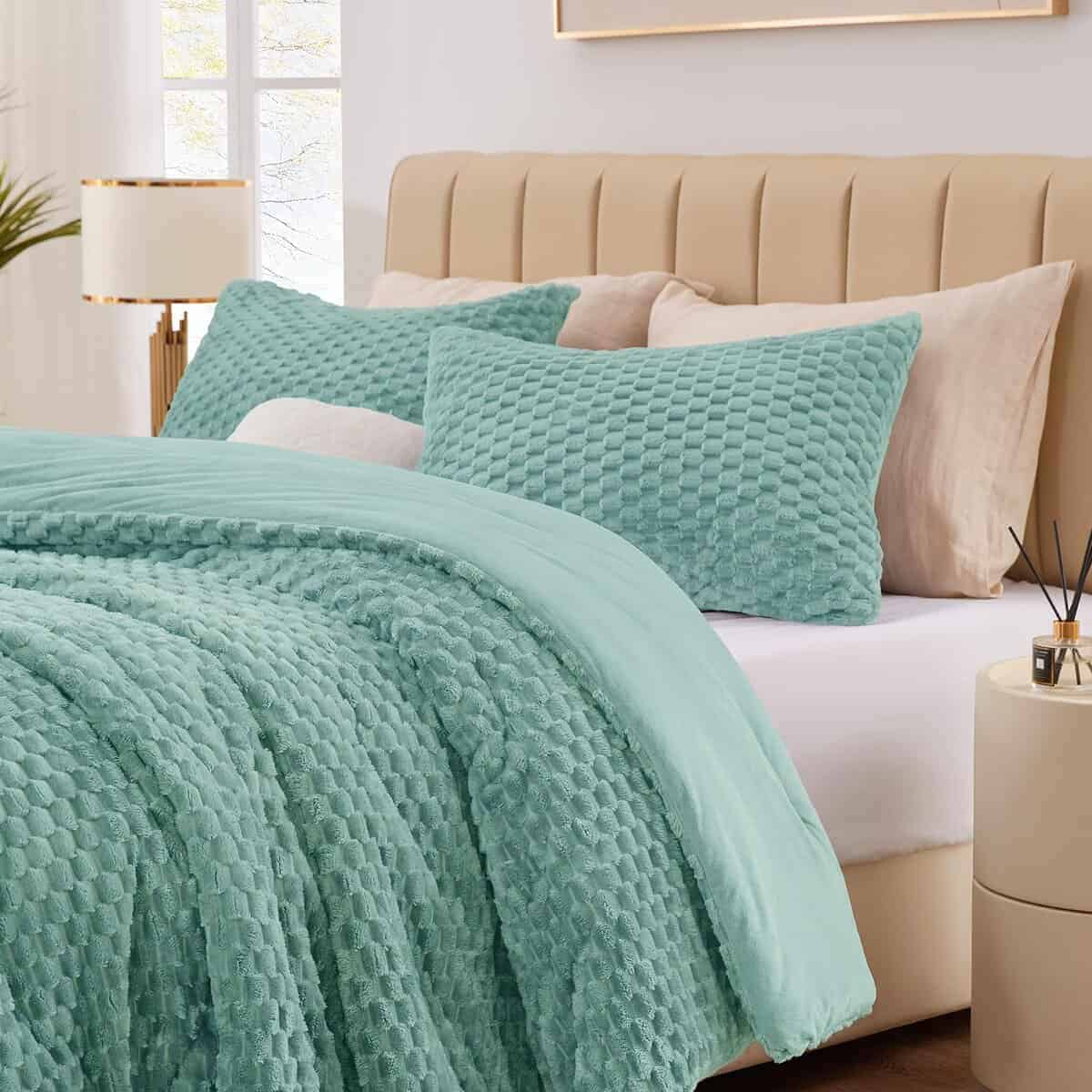 Set de Edredón King ChiXpace Fluffy - Juego de Edredones de