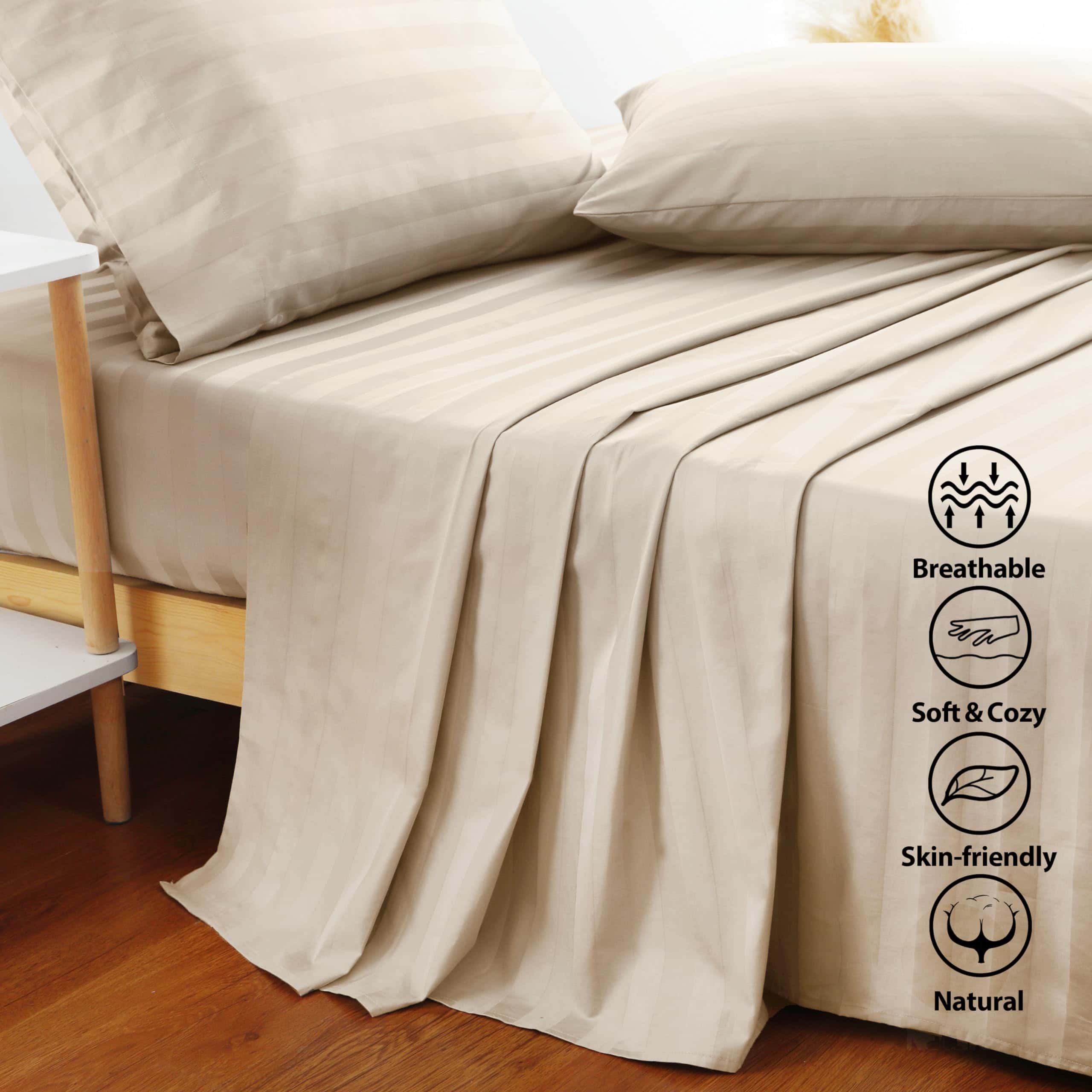 Sábana Bajera Individual Tamaño King, 400 TC Sábana Bajera - Imagen 4