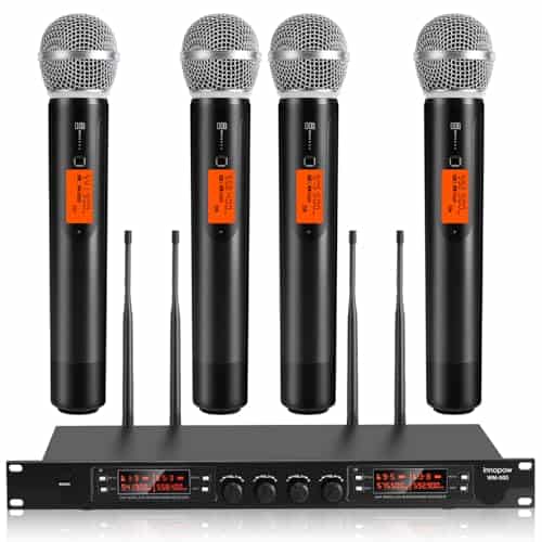 Sistema de micrófonos inalámbricos de 4 canales innopow,