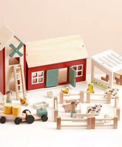 Juego de Juguetes de Granja de Madera PairPear, Granja de