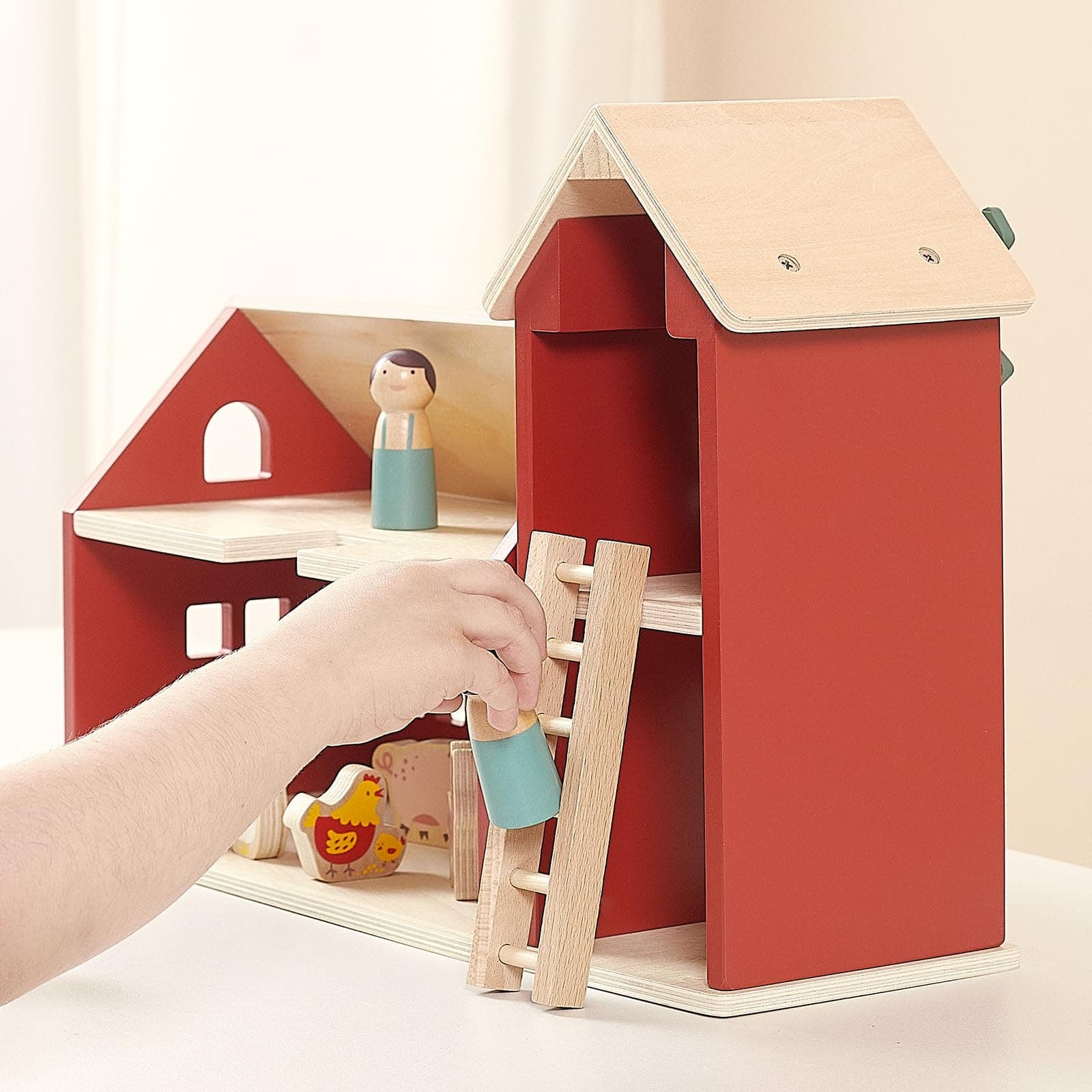 Juego de Juguetes de Granja de Madera PairPear, Granja de - Imagen 4