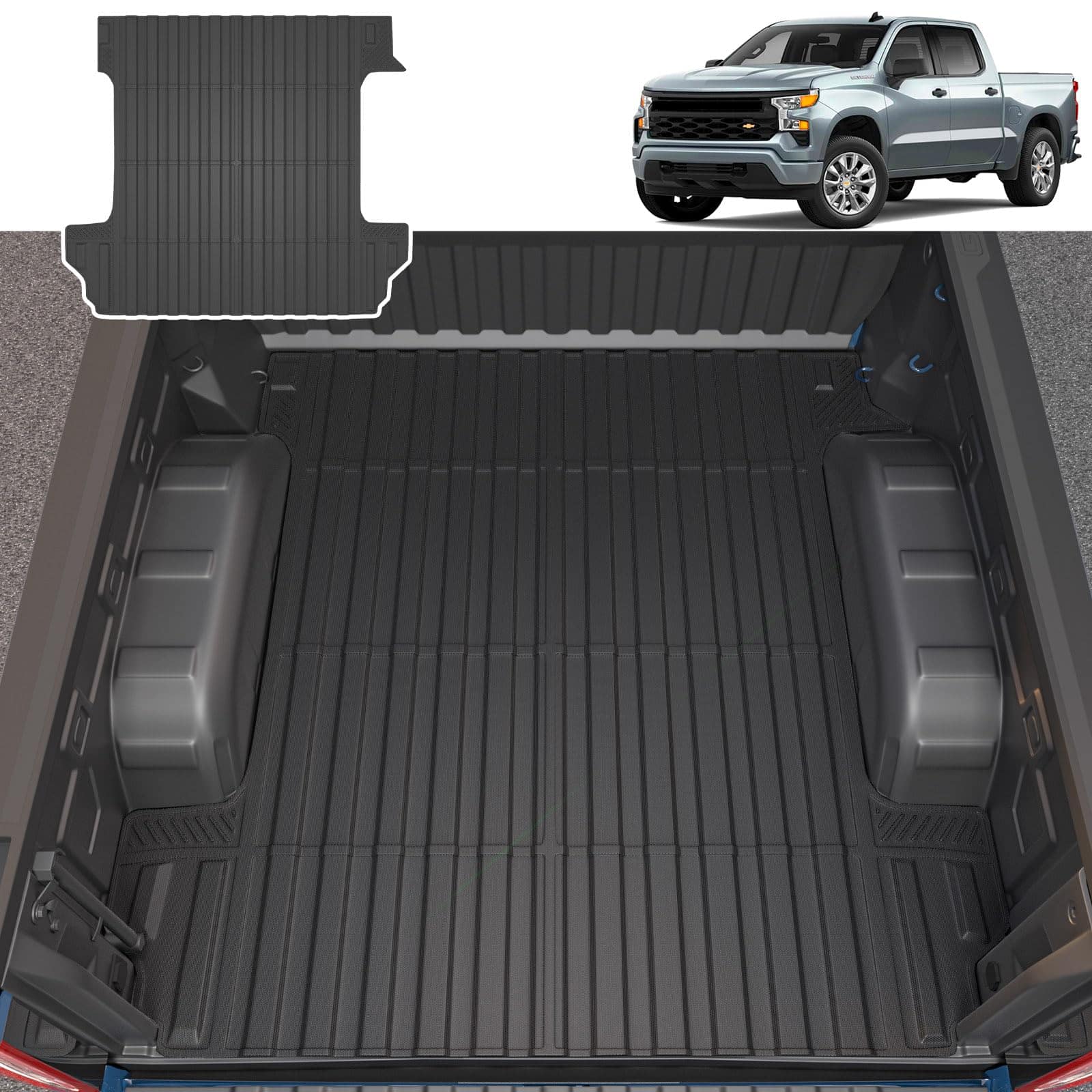 Tapete de cama xipoqix Compatible con Chevy Silverado GMC
