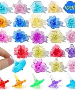 100 Pcs Fidget Spinning Top Acrylic Gems Spinner Toys,