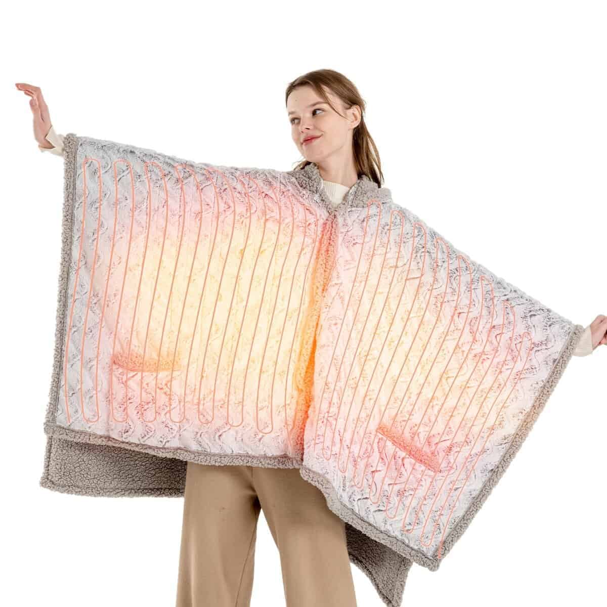 Manta eléctrica para llevar Bearhug, chal con capucha y