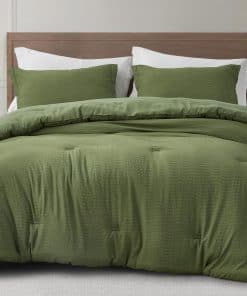 Set de Edredón Jacquard Calvin de 3 -Verde Oliva