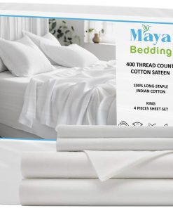 Juego de Sábanas King Maya 100% Algodón (4 Piezas) - Blanco