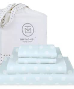 Juego de sábanas de algodón Threadmill Queen -Azul Claro