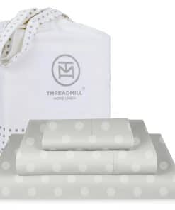 Juego de sábanas de algodón Threadmill Twin XL -Gris Claro