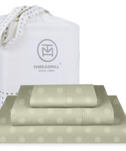Juego de sábanas de algodón Threadmill -Verde salvia