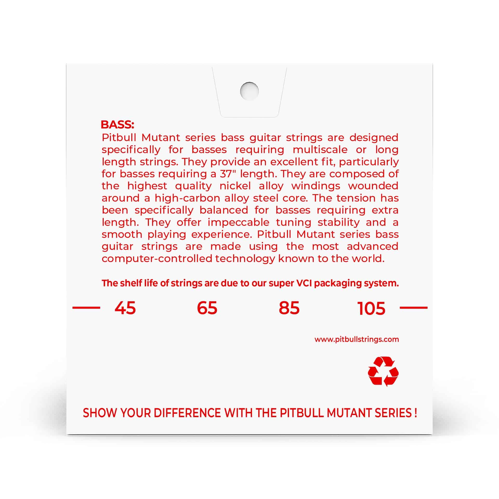 Cuerdas de bajo Pitbull Extra Long Scale Multi Scale Mutant - Imagen 3