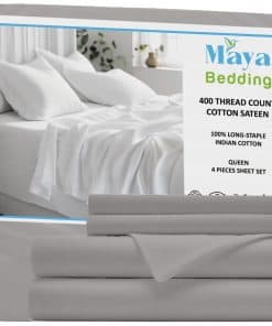 Juego de Sábanas Queen Maya 100% Algodón (4 piezas) - Gris