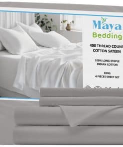 Juego de Sábanas King Maya 100% Algodón (4 Piezas) - Gris