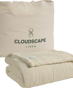 Manta de algodón y lino tamaño king para cama Cloud Scape
