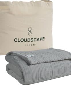 Manta de lino y algodón Cloud Scape tamaño King para cama,