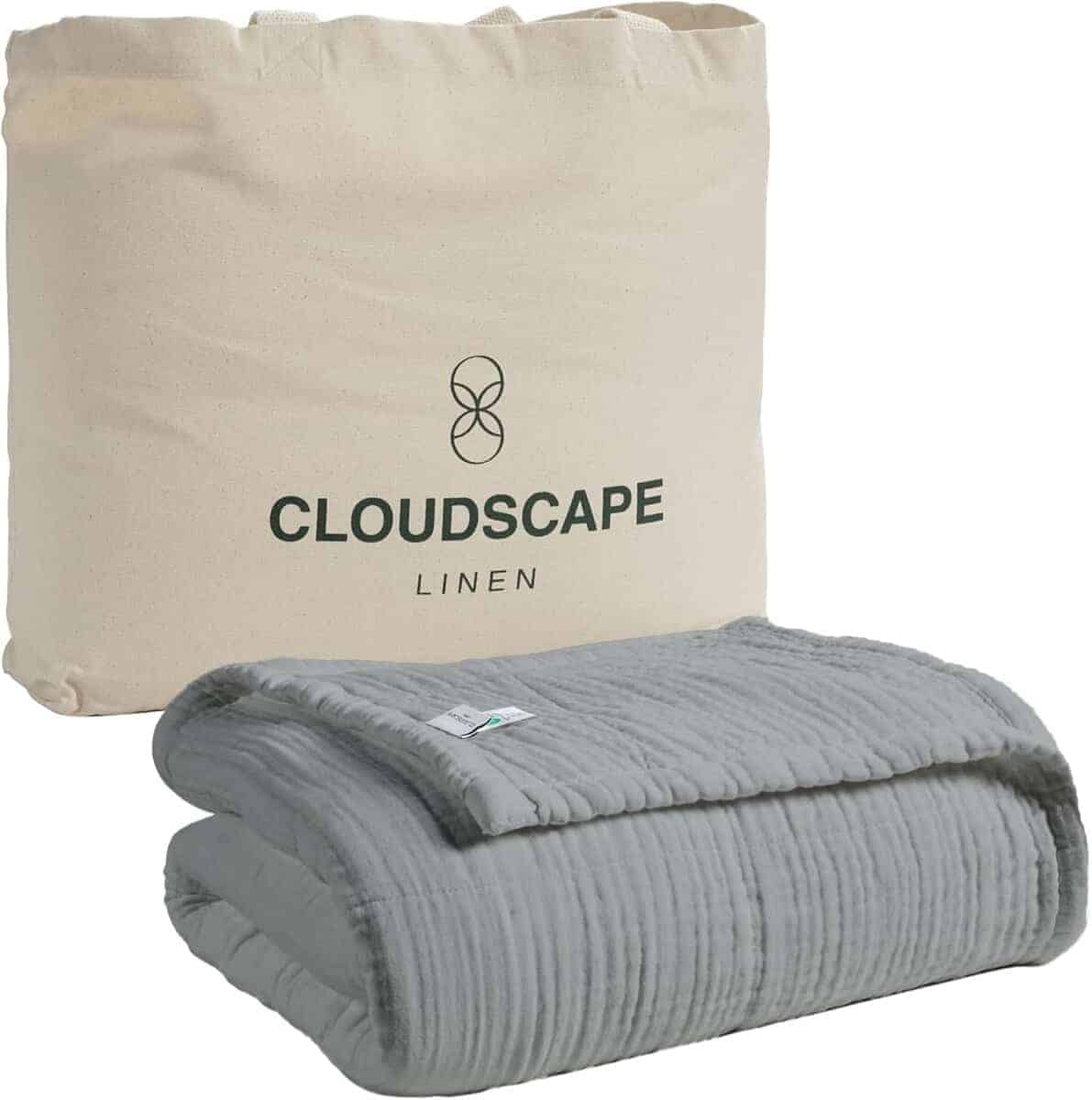 Manta de lino y algodón Cloud Scape tamaño King para cama,