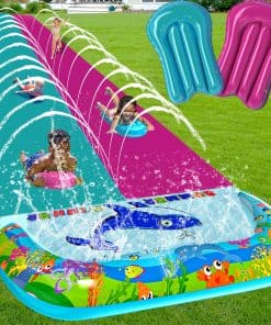 OHMANHE 36FT x 6.56FT Extra Largo Doble Resbaladilla de