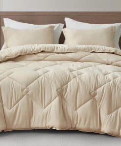 Juego de edredón Chezmoi Collection Logan Light -Light Sand