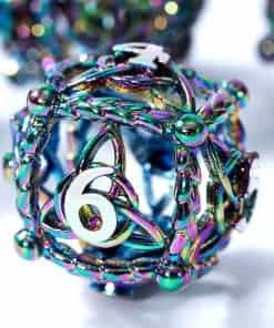 Set de dados de metal para DND - Diseño único -Arcoíris Nudo