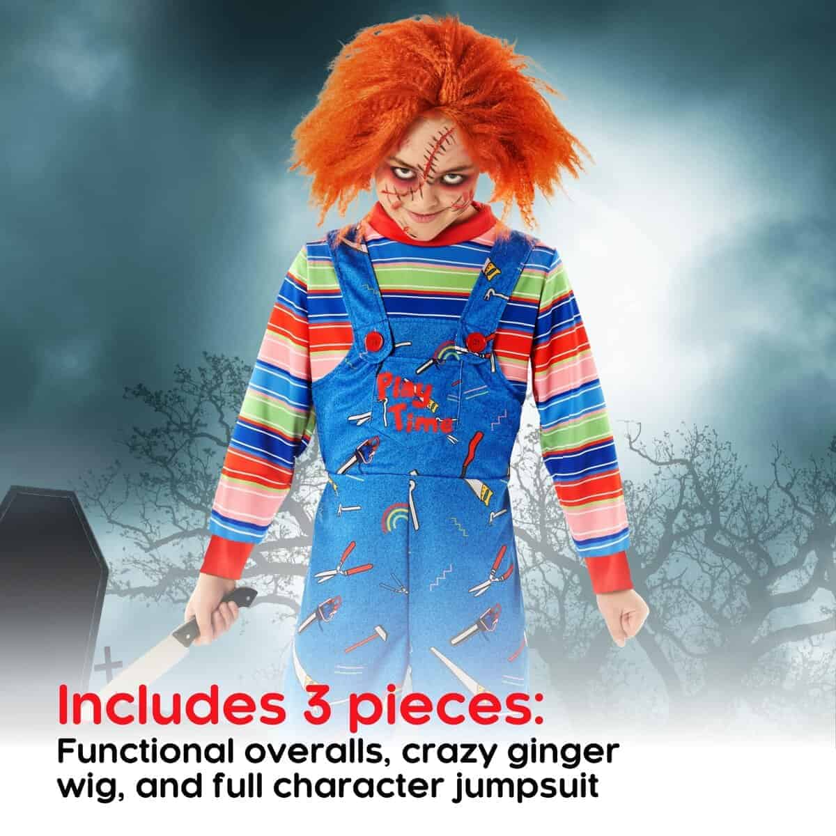 Disfraz de asesino del tiempo de juego con peluca Disfraces - Imagen 3