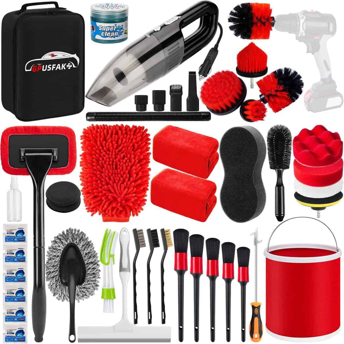 Kit de Limpieza para Automóvil GPUSFAK de 44 Piezas con