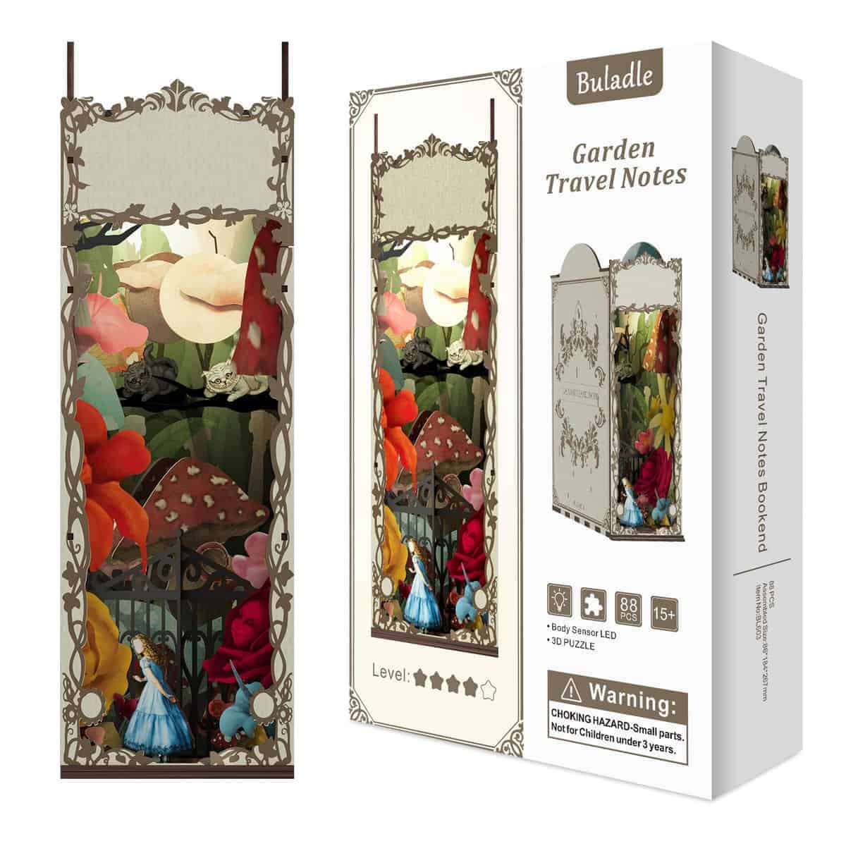 Rompecabezas de madera 3D Buladle, Kits de rincón de libros