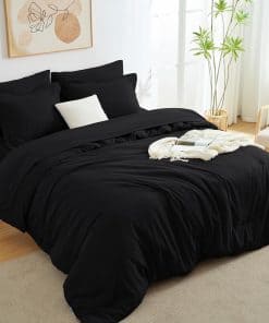Juego de Edredón Completo CozyLux Negro, 7 Piezas Juego de