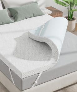 Sobrecolchón de Espuma Viscoelástica zibroges -Blanco